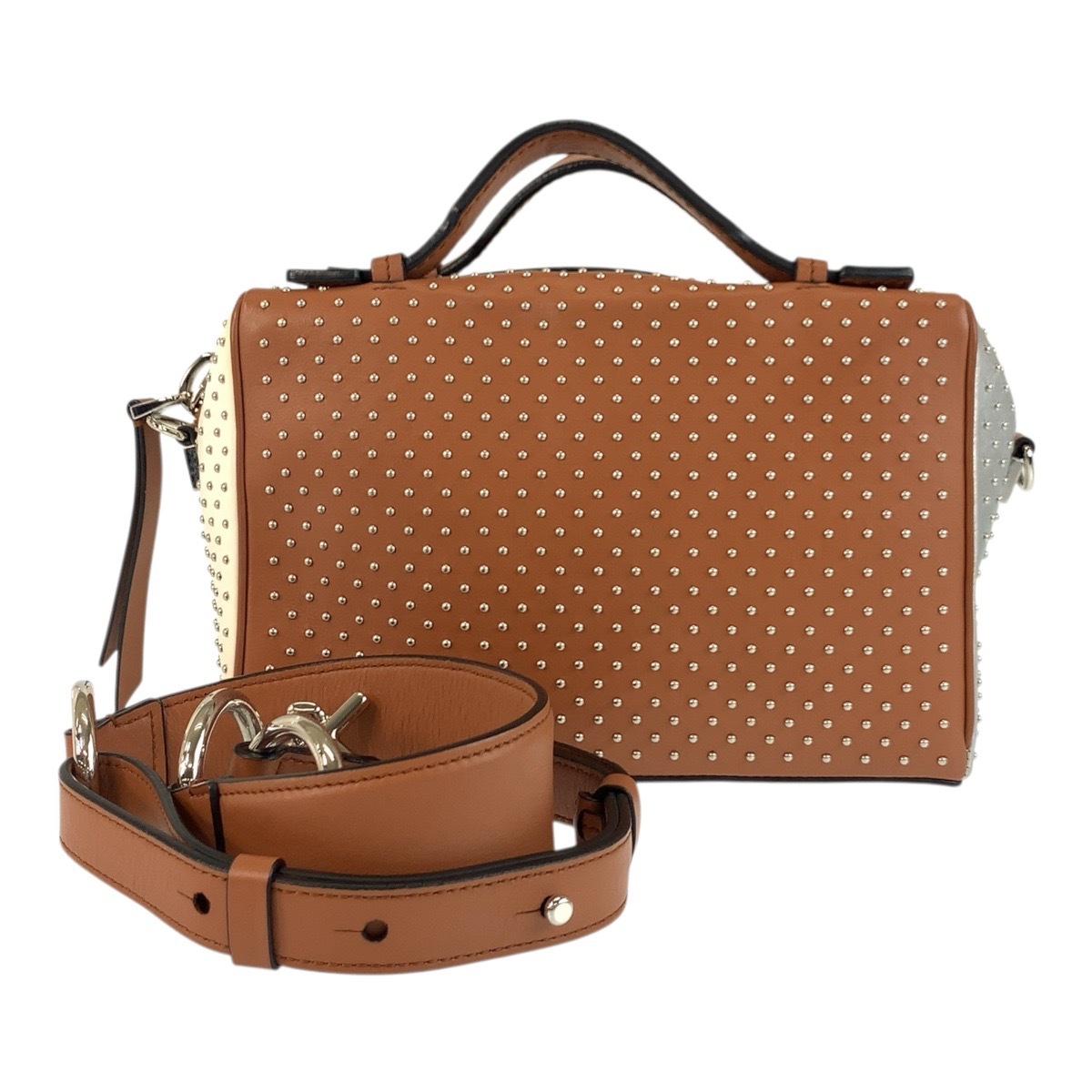 美品 ゴンミーニ ブラウン ブラック シルバー金具 レザー ショルダーバッグ ハンドバッグ 2way レディース 503252 34,060円