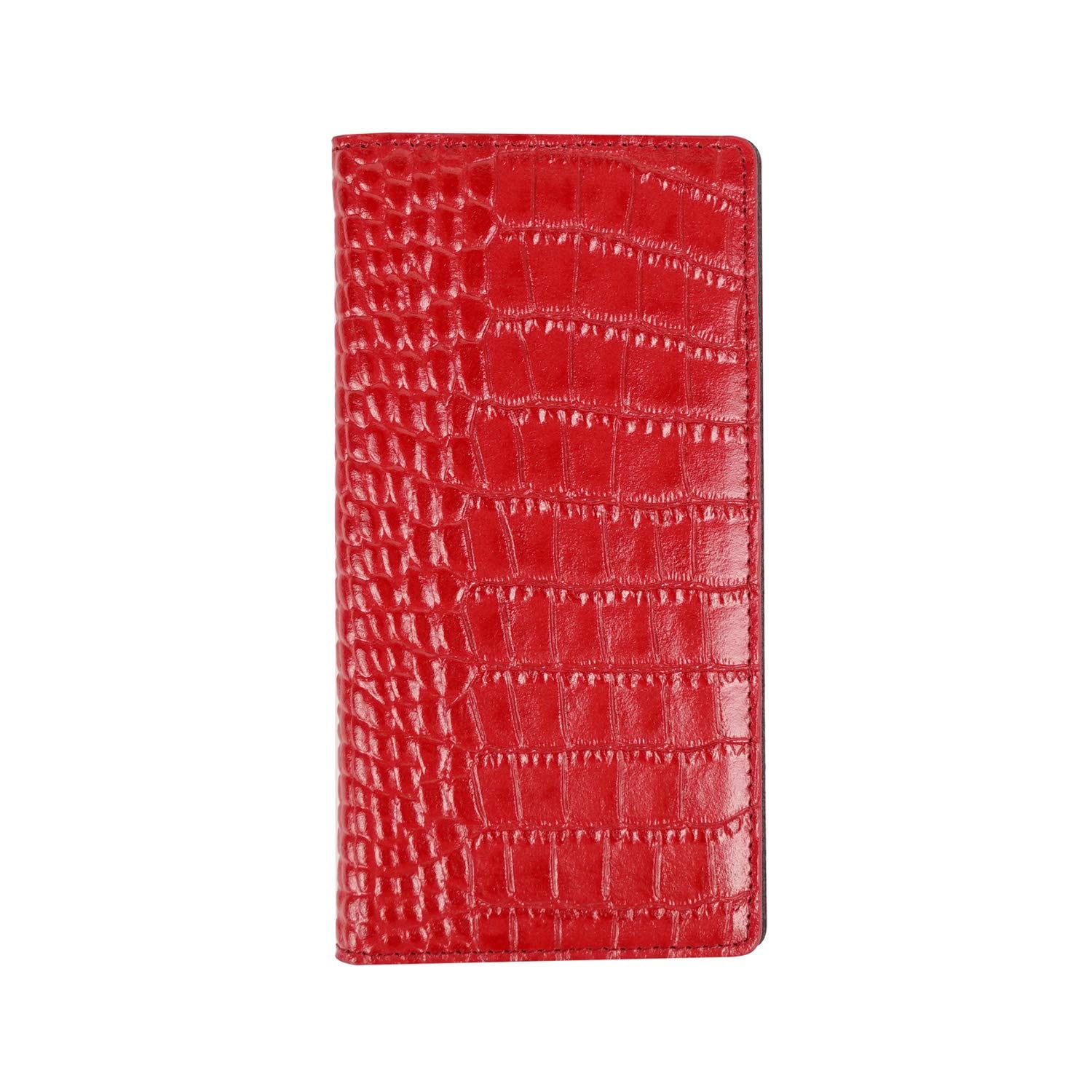 GAZE iPhone XS Max ケース 手帳型 本革 Vivid Croco Diary レッド(ゲイズ ビビッドクロコダイアリー)6.5インチ アイフォン レザー カバー ワイヤレス充電対応【