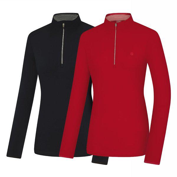 女性 秋 ストレッチ ジップアップ Tシャツ バリューエル(女性) KUT4559W