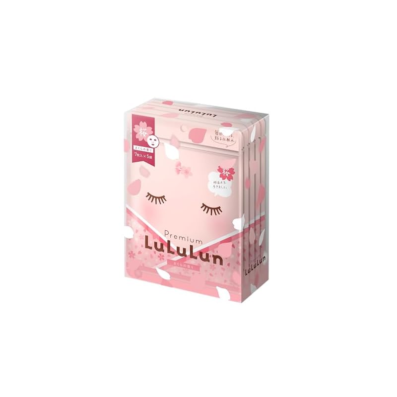 LULULUN(ルルルン) フェイスマスク モイスチャライジング 紫外線保護 プレミアムルルルン桜（さくらの香り）7枚入X5袋