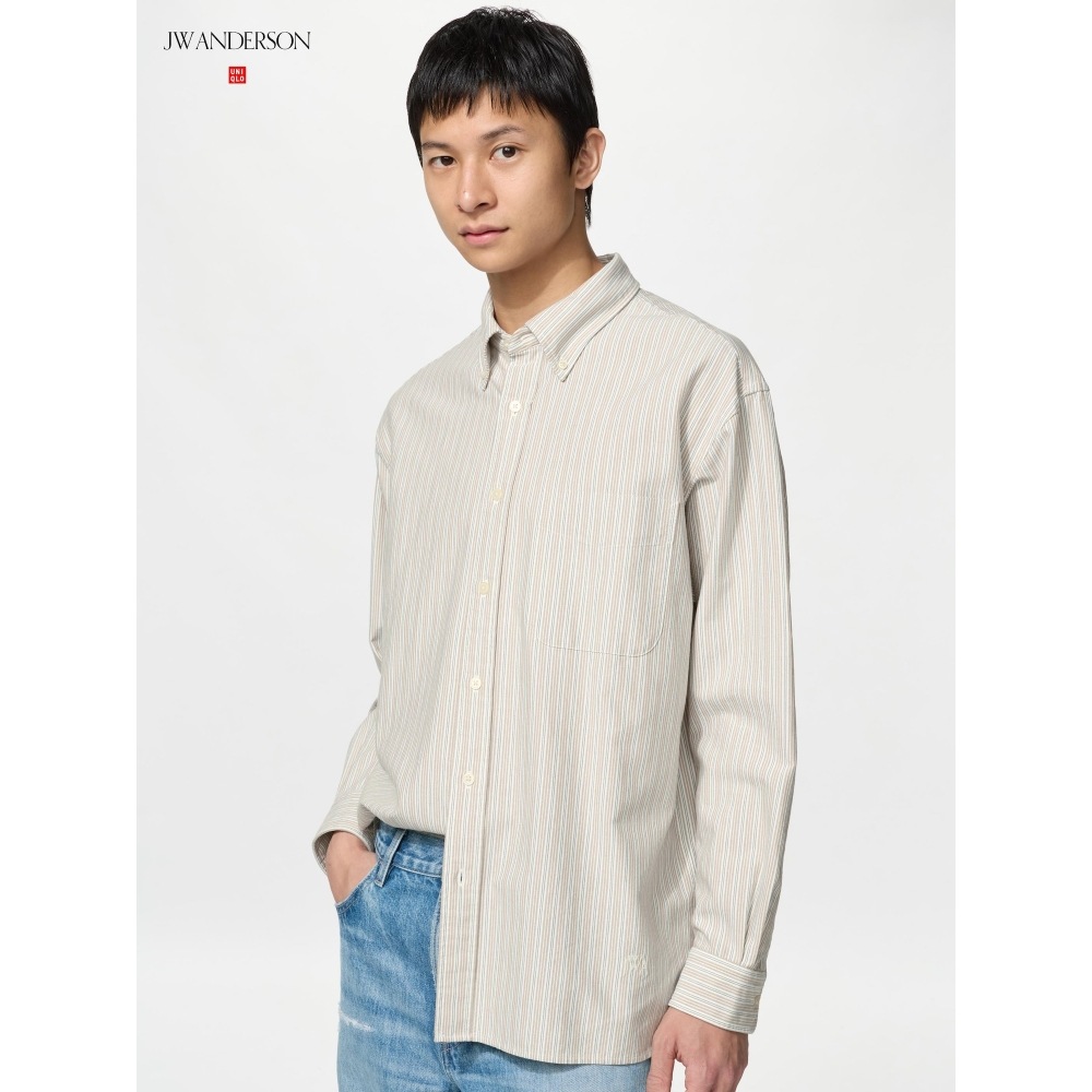 UNIQLO オックスフォードオーバーサイズシャツ (ストライプ) B