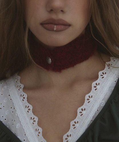 NFF knit band red ニットバンド レッド 韓国ファッション ヘアアクセサリー