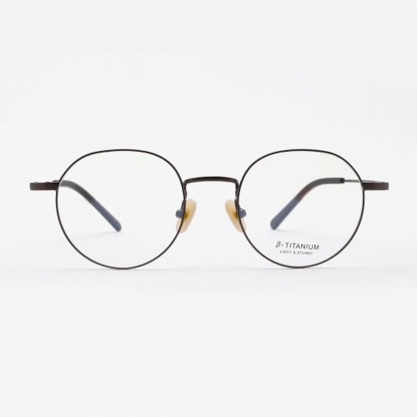 ALO EYEWEAR [ALOXROUNZ] ミニマル チタン クラシック ブラウン ラウンド メガネ ARA8109 C4