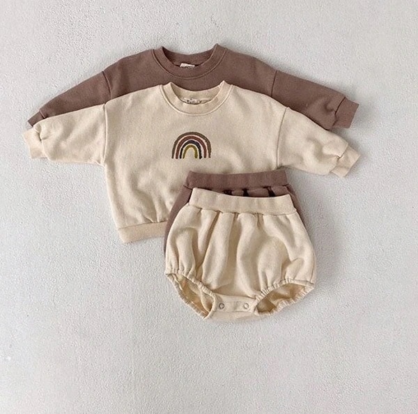 入荷 ロンパース セットアップ 子供服 虹シリーズの子供服 恐竜 レモン 2024