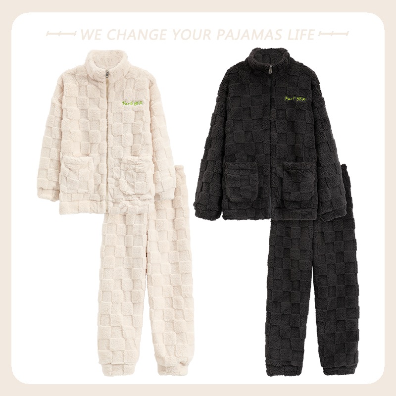 カップルパジャマ珊瑚ベルベットシーズン男性と女性のフランネルホームウェアスーツ