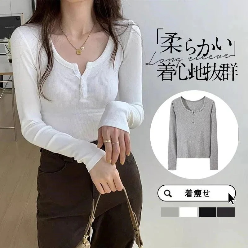 【新作 トレンド】tシャツ 長袖tシャツ レディース カットソー トップス 長袖 ブラウス 春 冬 Vネック 着痩せ カジュアル 体型カバー インナー ルームウェア