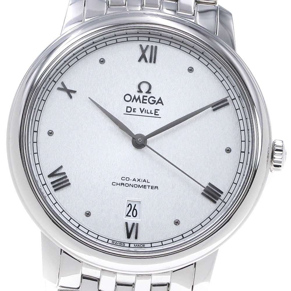 オメガ OMEGA 424.10.40.20.02.007 デビル プレステージ デイト 自動巻き メンズ 美品 保証書付き_868263【中古】