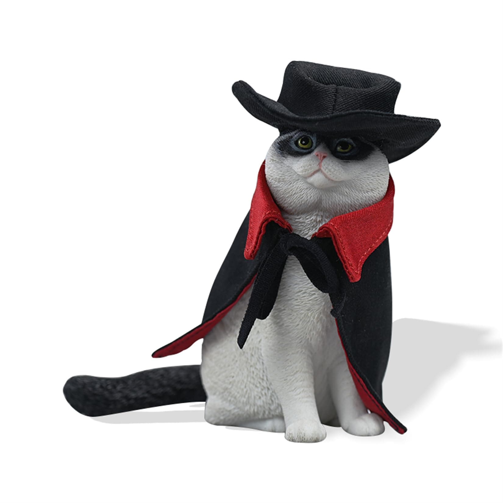 JXK 1/6 サイズ 怪傑ゾロ猫 シャルトリュー コスプレイー 可愛い ネコ 動物 リアル フィギュア 樹脂 プラモデル 模型 9cm級 完成品 ネコ好き 置物