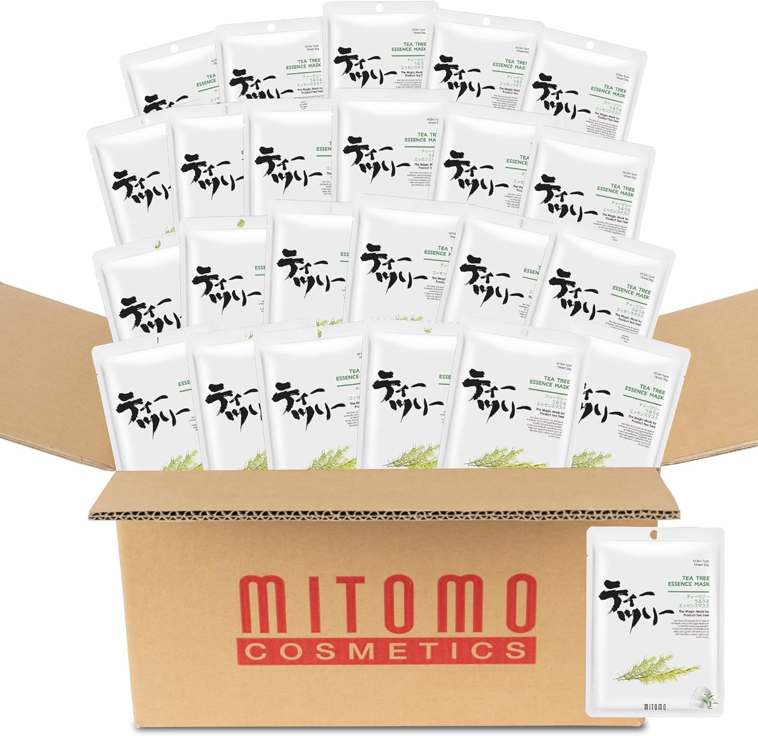 ティーツリー シートマスク/800枚入り/美容液/スキンケア 潤いマスクパック[JPSS00612-D-1x080]