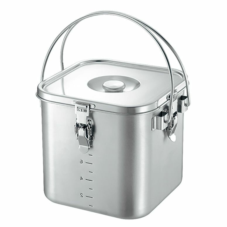 本間製作所 KO 19-0電磁調理器対応角型給食缶（目盛付） 24cm 12.2L