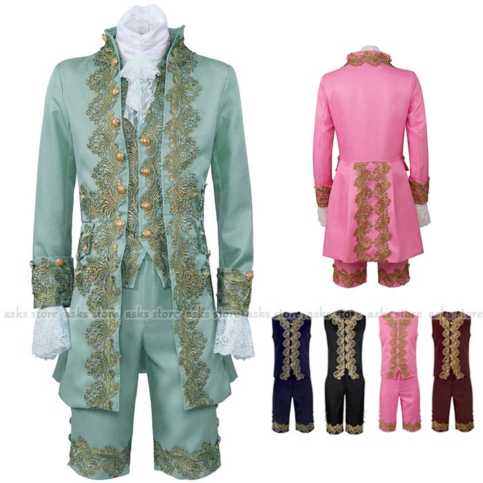 2025新作入荷 タキシード 欧米 6色 ヨーロッパ 中世 舞台衣装 セットアップ ジャケット ベスト パンツ 花刺繍 王子様 ハロウイン衣装 ステージ衣装 燕尾服 仮装 変装 宮廷 紳士服 ダンス衣