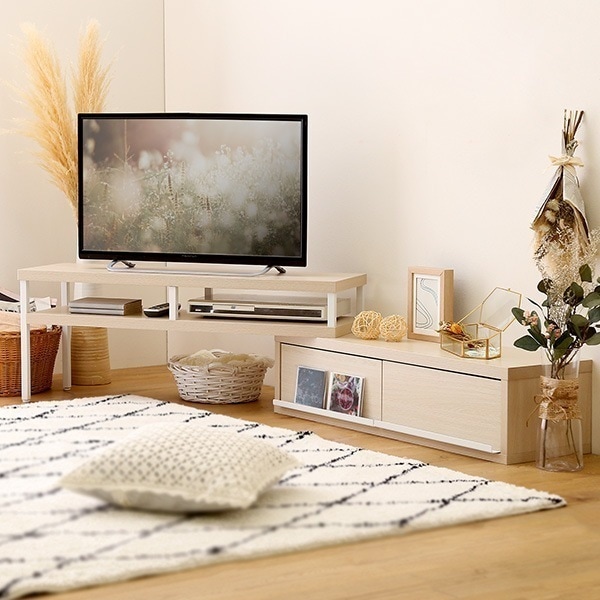 さわやかな 完成品 伸縮 テレビ台 TV台 リビング収納