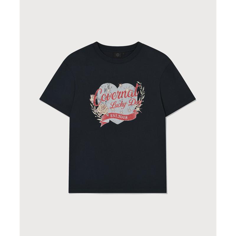 ウーマン オーバーフィット ヴィンテージ グラフィック Tシャツ ネイビー CO2602ST76 NA