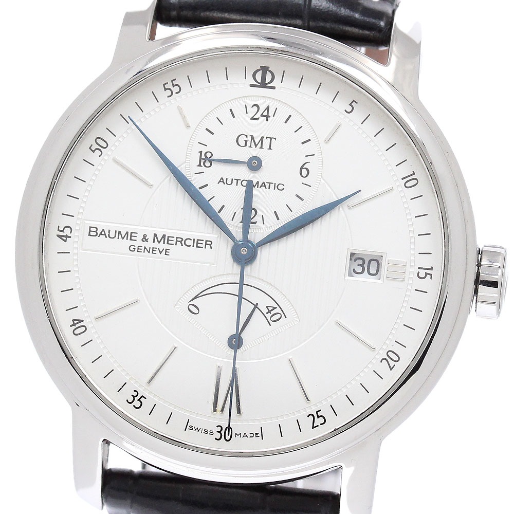 ボーム＆メルシェ Baume & Mercier MOA08693 クラシマ エグゼクティブ デュアルタイム パワーリザーブ 自動巻き メンズ 良品 _957231【中古】