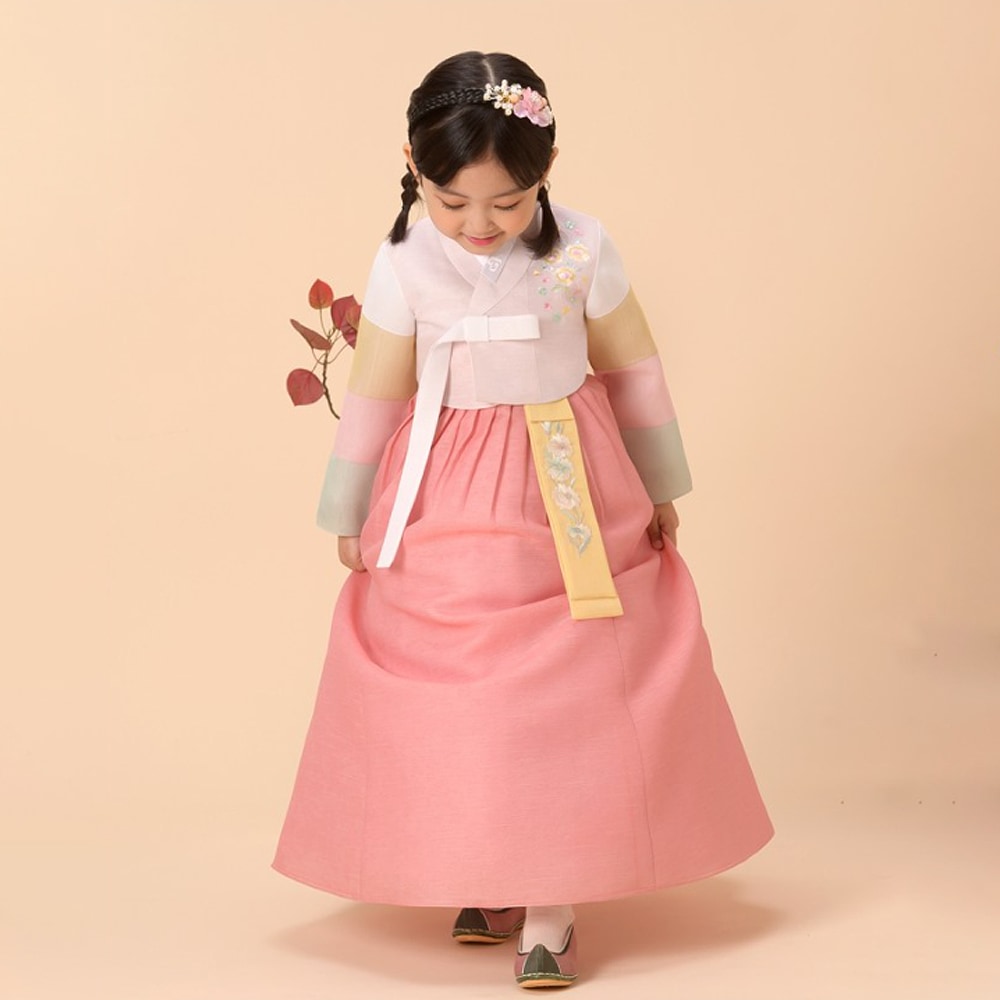 （TFv002）イェガハンボクの女の子のための1087なだらかな韓服セット/韓国発送