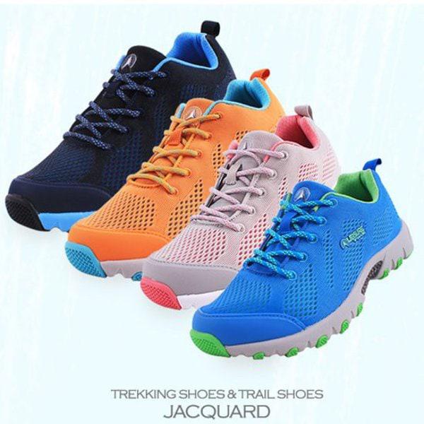 [] レジャータイム 女性 シームレス ウォーキングシューズ ジャカード