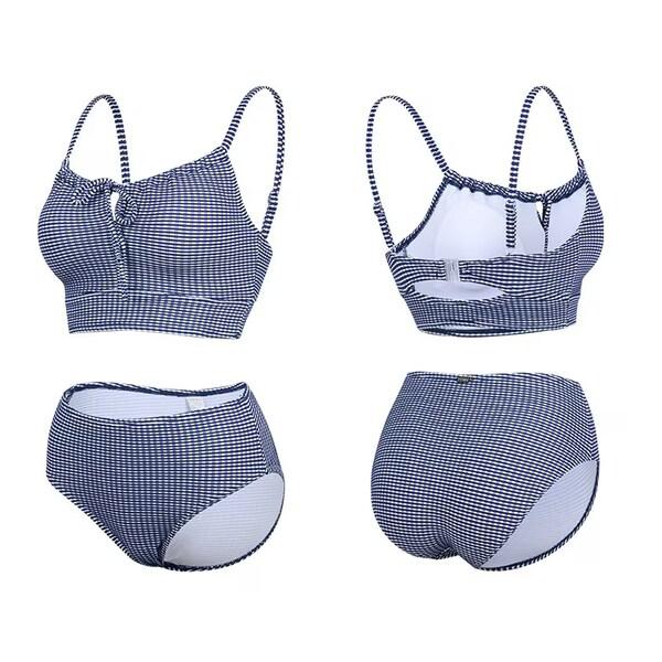*ビーチバッグ ジッパーバッグ ポリバッグ 贈呈*女性 ジャカード シャーリング ビキニ ネイビー RN-LS2G303-NV