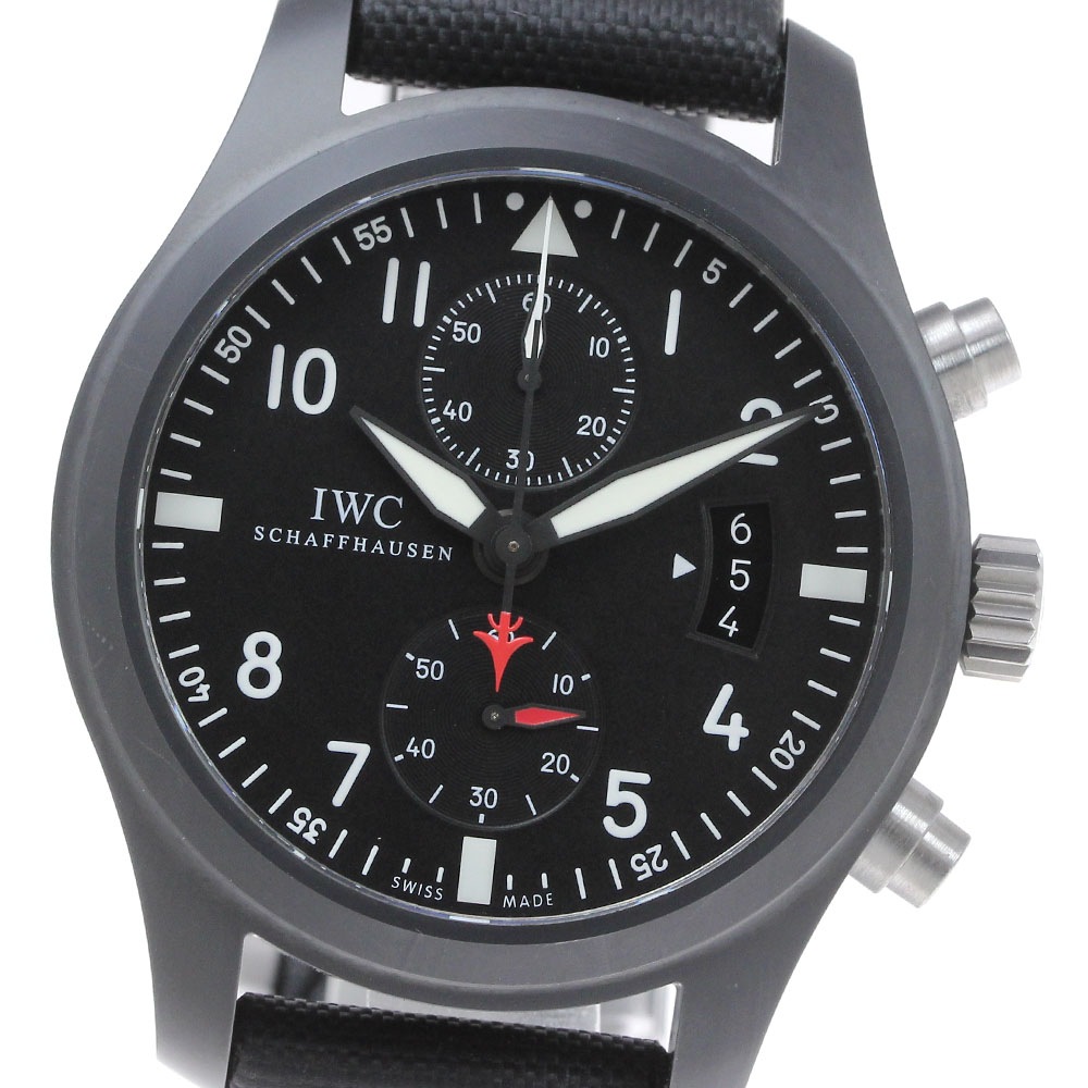 IWC IWC SCHAFFHAUSEN IW388001 パイロットウォッチ トップガン クロノグラフ 自動巻き メンズ _823260【中古】