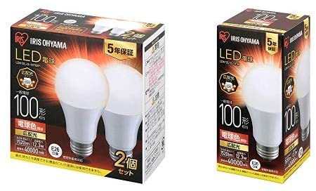 【10個セット】アイリスオーヤマ LED電球 口金直径26mm 広配光 100W形相当 電球色 密閉