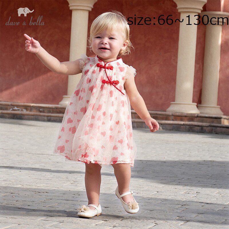直輸入正規品dave and bella 66130cm ワンピース ハート チュール フリル ノースリーブ 女の子 夏