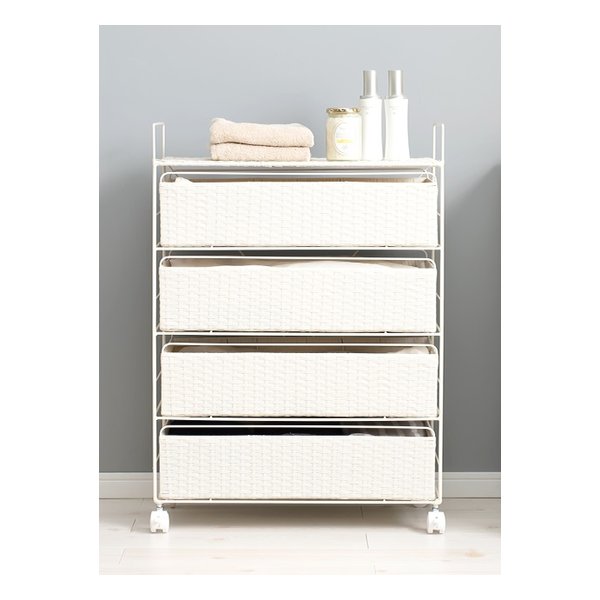 ランドリー 約 幅60×奥行30×高さ85cm ホワイト RAN-2437WH