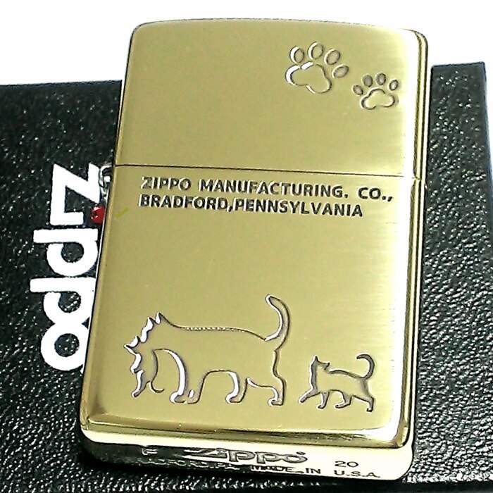 ZIPPO ライター 猫 ジッポ 真鍮 いぶし仕上げ おしゃれ メンズ 女性 ゴールド 可愛い キャットシリーズ ギフト プレゼント