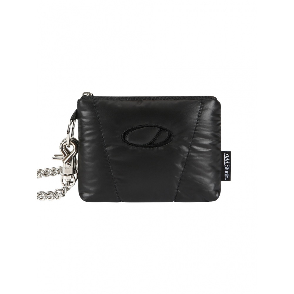 ODD STUDIO オッドシグネチャー光沢パッド入りミニチェーンバッグブラック