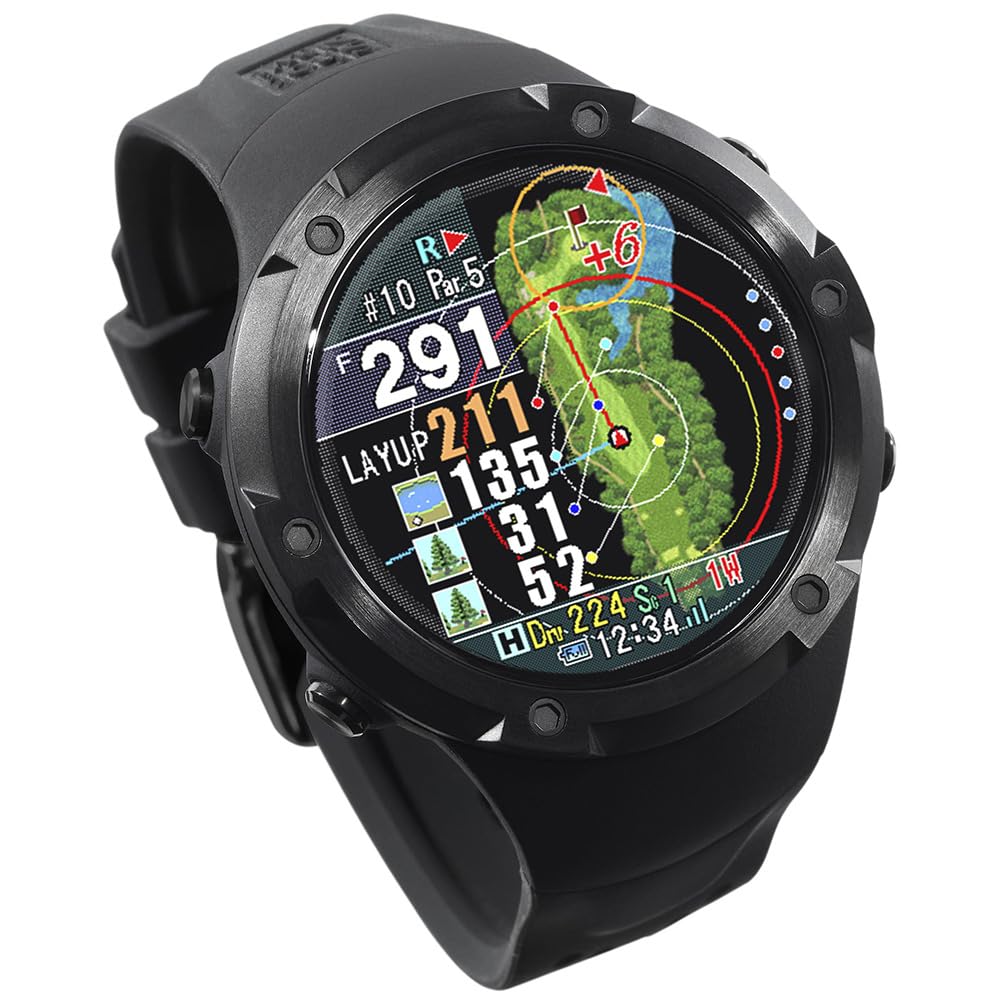 ShotNavi Evolve PRO(ショットナビ) ブラック 大画面カラー液晶 最新GPSチップ「M10」 GPSゴルフナビ ゴルフ距離計 ゴルフウォッチ 競技利用OK FF