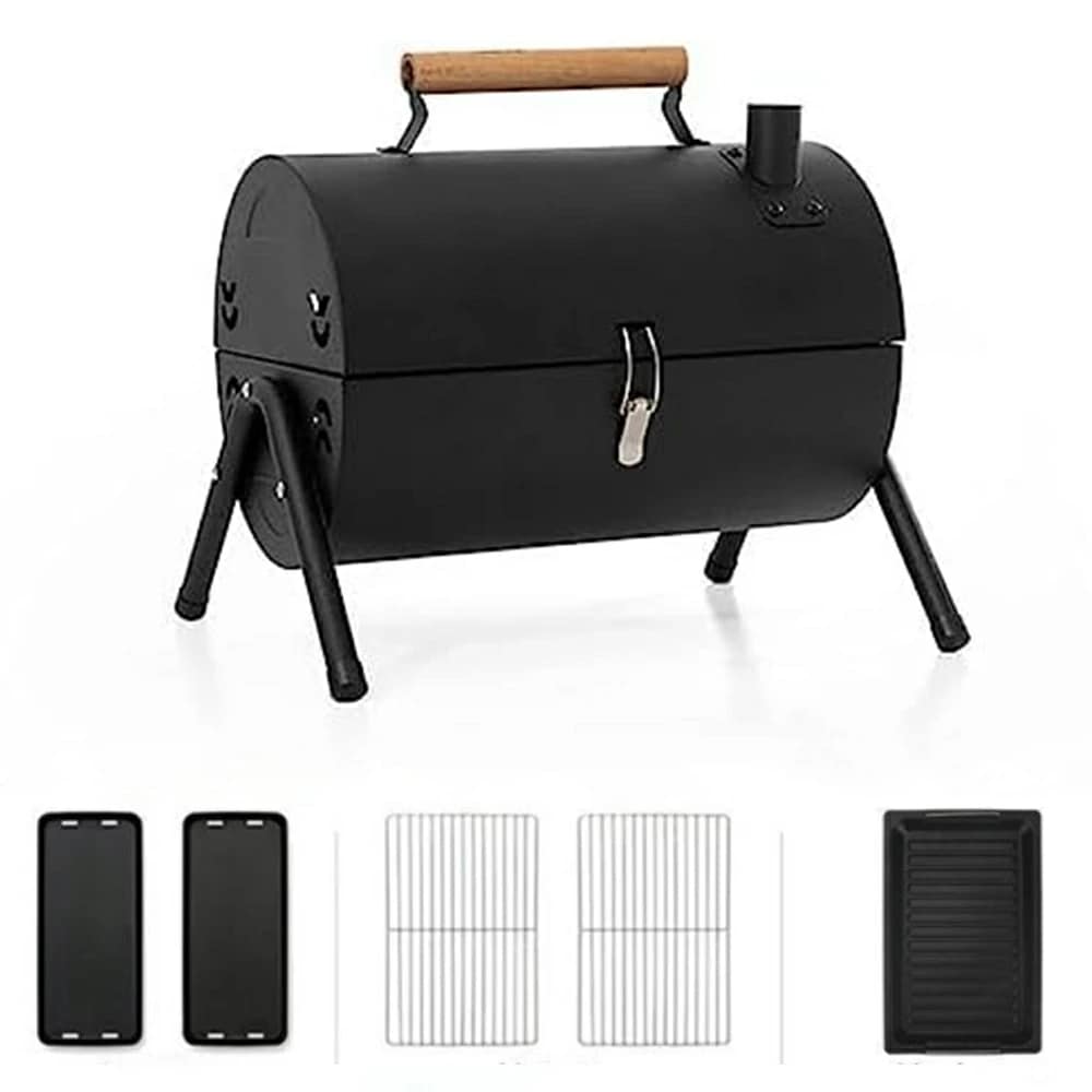 バーベキューコンロ 焚き火台 bbq コンロ 鉄板付き 網付き アウトドア キャンプ 焼き台 軽量 携帯用 焚火台 蒸し焼き 燻製 コンロ蓋付き ステンレス鋼 2~5人用 バーベキューグリル キャンプ