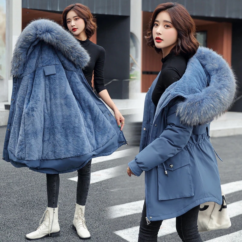 豪華な裏地パイ克服巾着スリムコットンコート 24 の新スタイルダウンコットンコート女性韓国スタイル学生綿コート