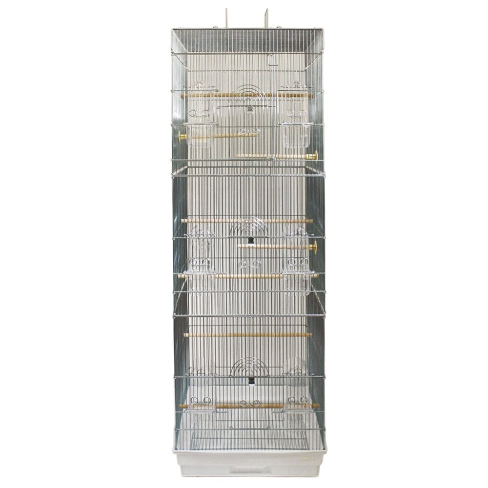 鳥かご　ＨＯＥＩ　４６５トリプル　ホワイト　（４６．５X４６．５X１３１．５ｃｍ）　ヨウム　大型インコ　オウム　ＣＲＣ55―15―10―10―00