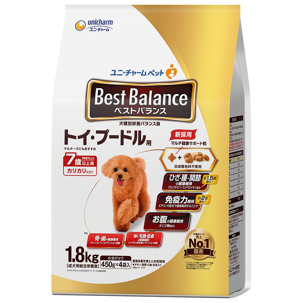 （まとめ買い）ベストバランス カリカリ仕立て トイ/プードル用 7歳以上用 1.8kg [x4]