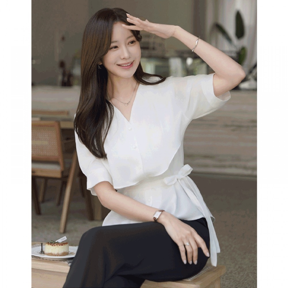 クリックアンドファニー ヘレラプリントピンタックブラウスストラップSET