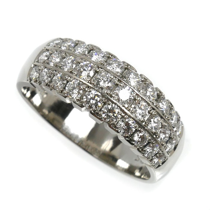 Pt900プラチナ リング・指輪 ダイヤモンド0.825ct 15号 6.9g レディース 中古 美品