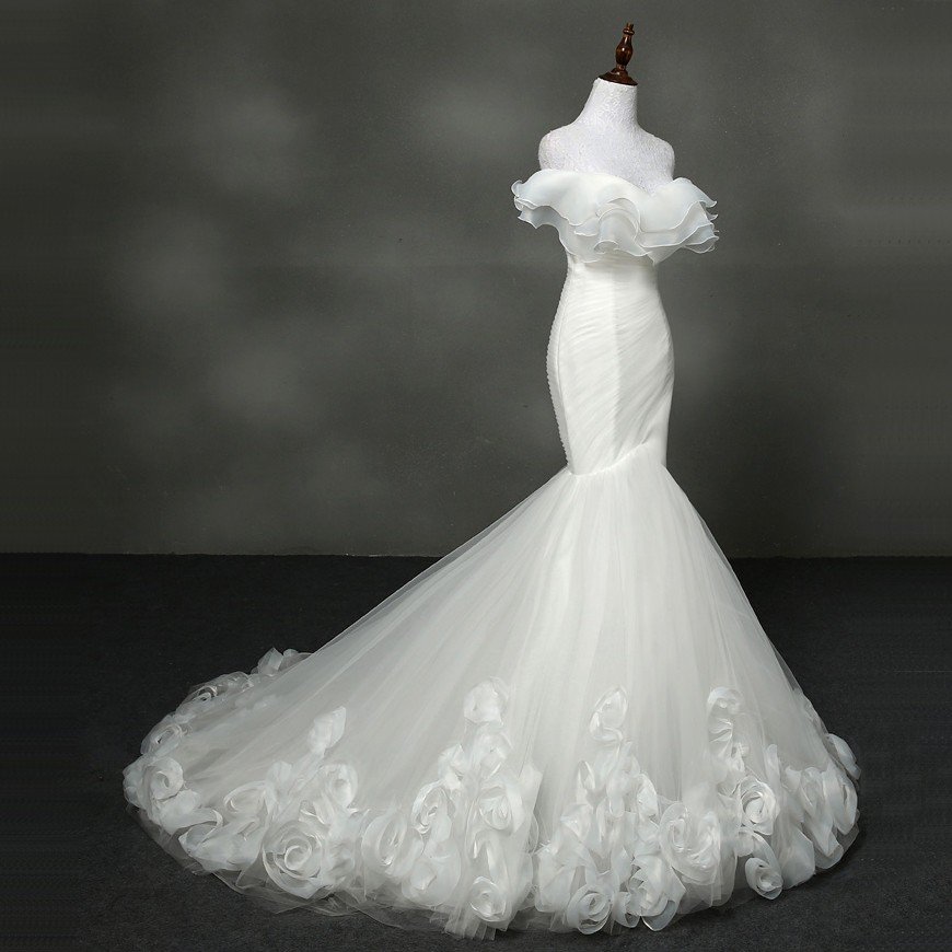 ウェディングドレス マーメイドライン 花嫁 ウエディングドレス 安い ロングドレス 披露宴 マーメイドドレス 二次会 結婚式 白 ブライダル 花