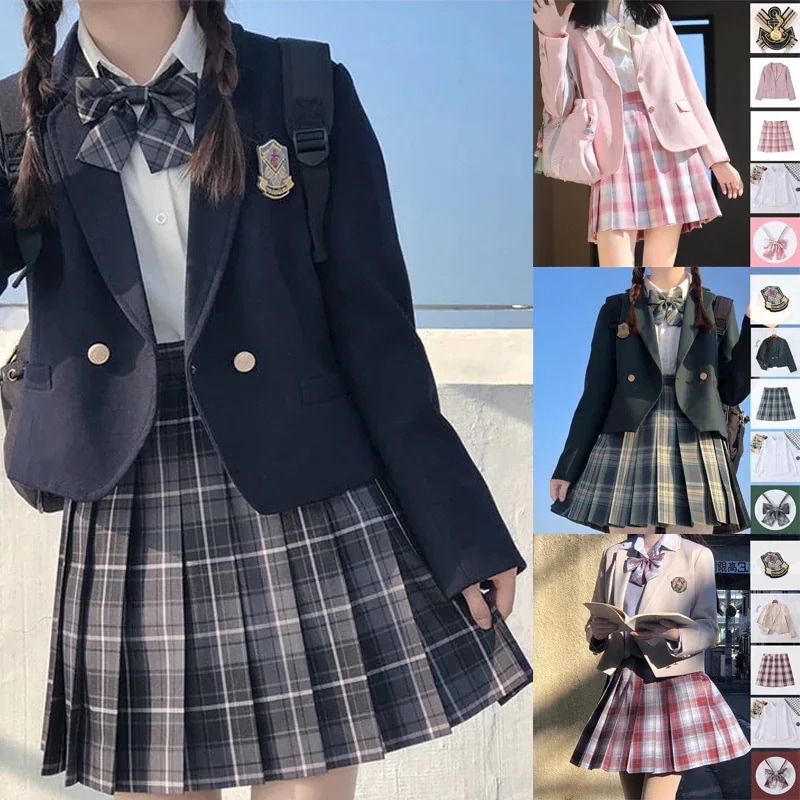 セットアップ レディース 4点セット 長袖 制服 ジャケット シャツ スカート リボン 卒業式 女子 スーツ 小学校 卒服 韓国ファッション お受験 プリーツスカート女の子 きれいめ 学生服 高校