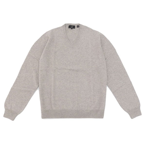 Dunhill セーター Vネック ニット メンズ Mサイズ カシミヤ100% ライトグレー SK0200DMLGY ダンヒル sk0200dmlgy