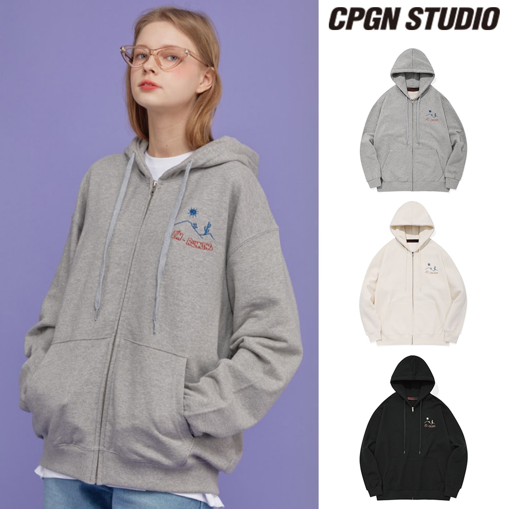 【CPGN STUDIO】 Oasis Embroidery Hood Sweat Zip Up
