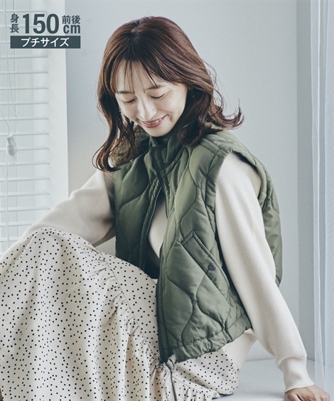 ジャンパーブルゾン 小さいサイズ　中わたベスト　低身長さん小柄女性