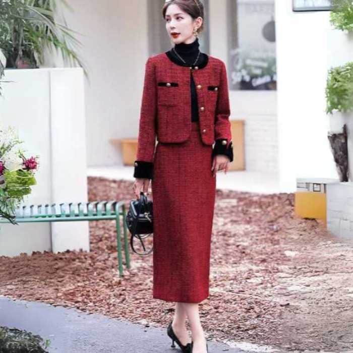 きれいめ レディースファッション ツィード セットアップ レディース M L XL 2XL 9,697円