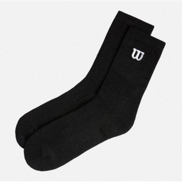 靴下 LQC W243006GSO71-BLK ユニ メリノウール クルー ソックス
