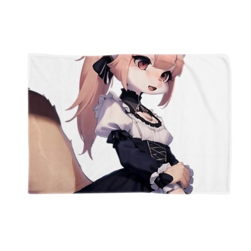 【文字入れ可能受注生産】フェレットの女の子　ミア ブランケット