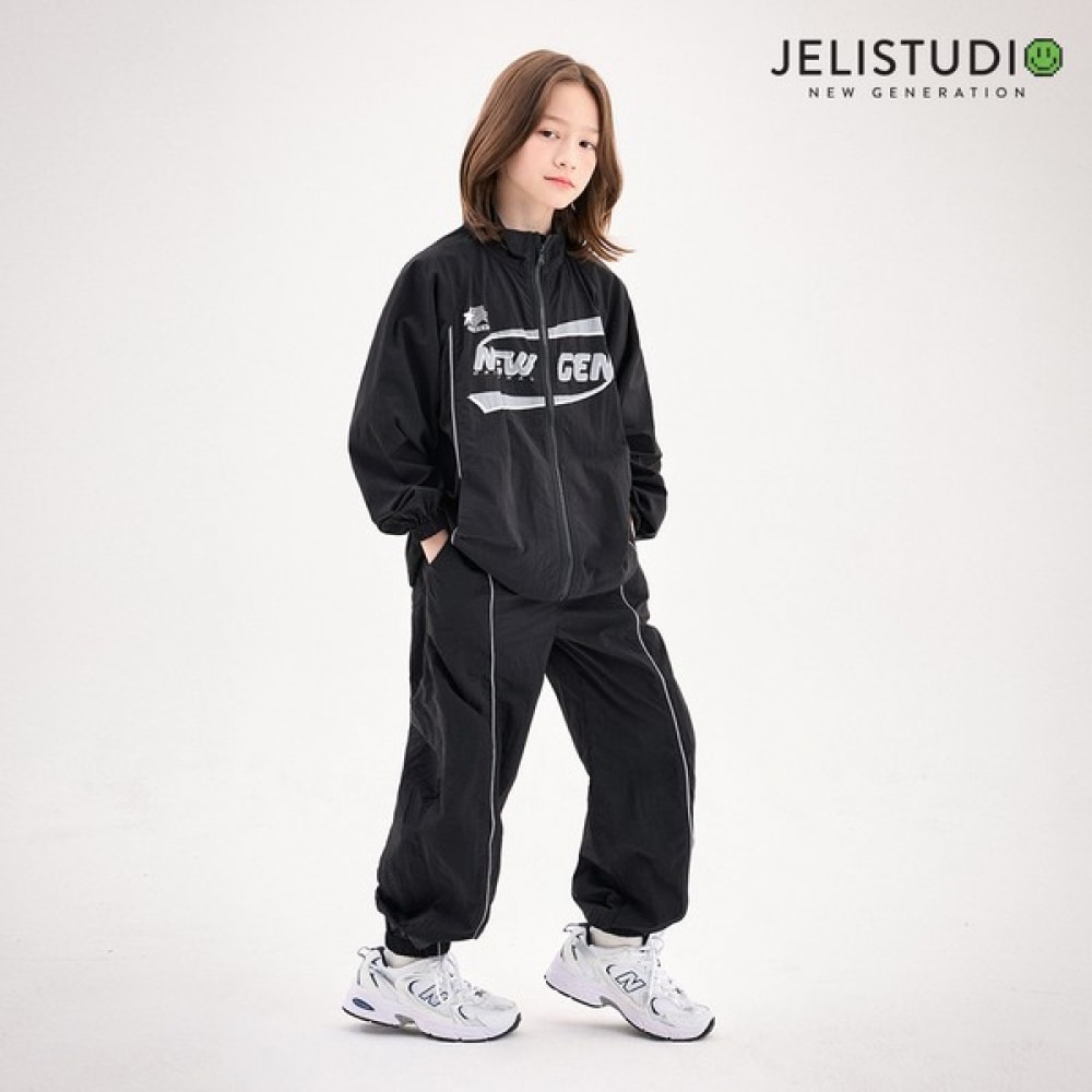 [Jelly Studio] ハイネックラグランパイピング上下