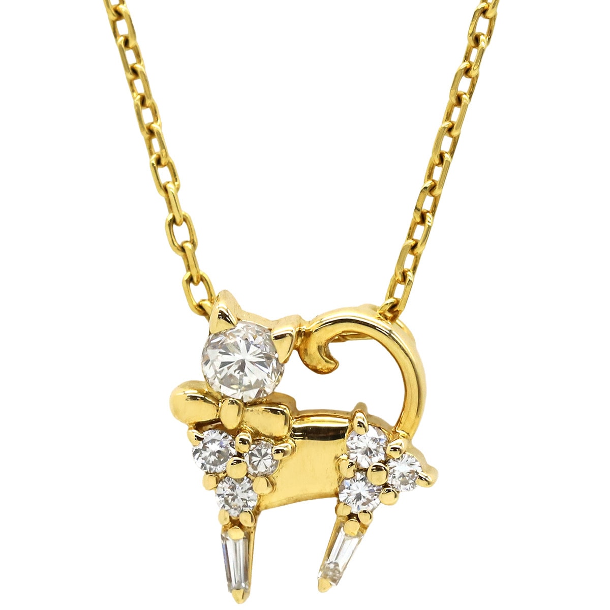 TASAKI TASAKI ネックレス 猫モチーフ ダイヤ ペンダント K18YG ダイヤモンド イエローゴールド 750 K18YG 【中古】
