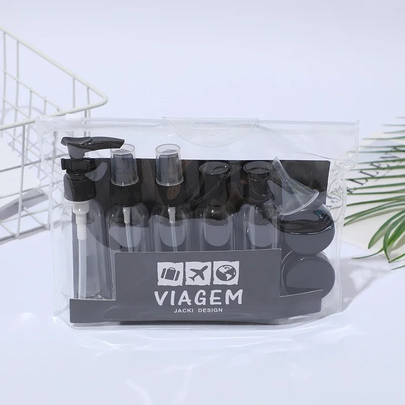 詰め替え可能なトラベルコスメティックボトル スプレーローションクリーム 空 液体容器 ポータブルツール サブスカーフ 9個