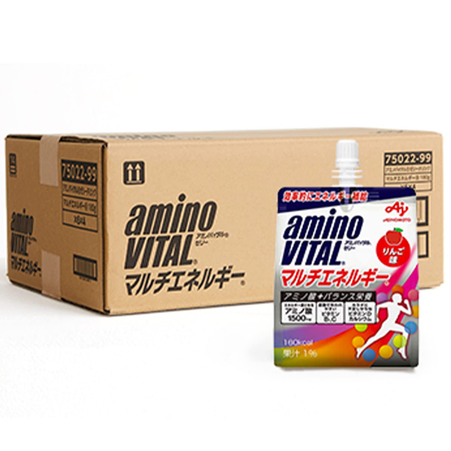 【ケース販売】味の素 アミノバイタル ゼリードリンク マルチエネルギー りんご味 180g×24個 アミノ酸 1500mg ビタミン カルシウム 栄養補給