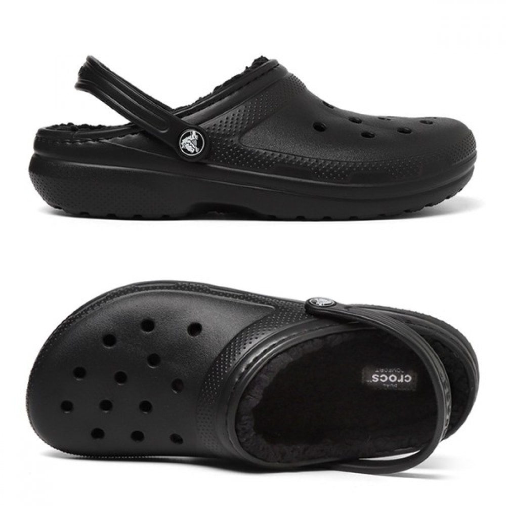[クロックスシューズ] キッズ/大人用クラシック裏地付きクロッグ Kブラック 207010-060