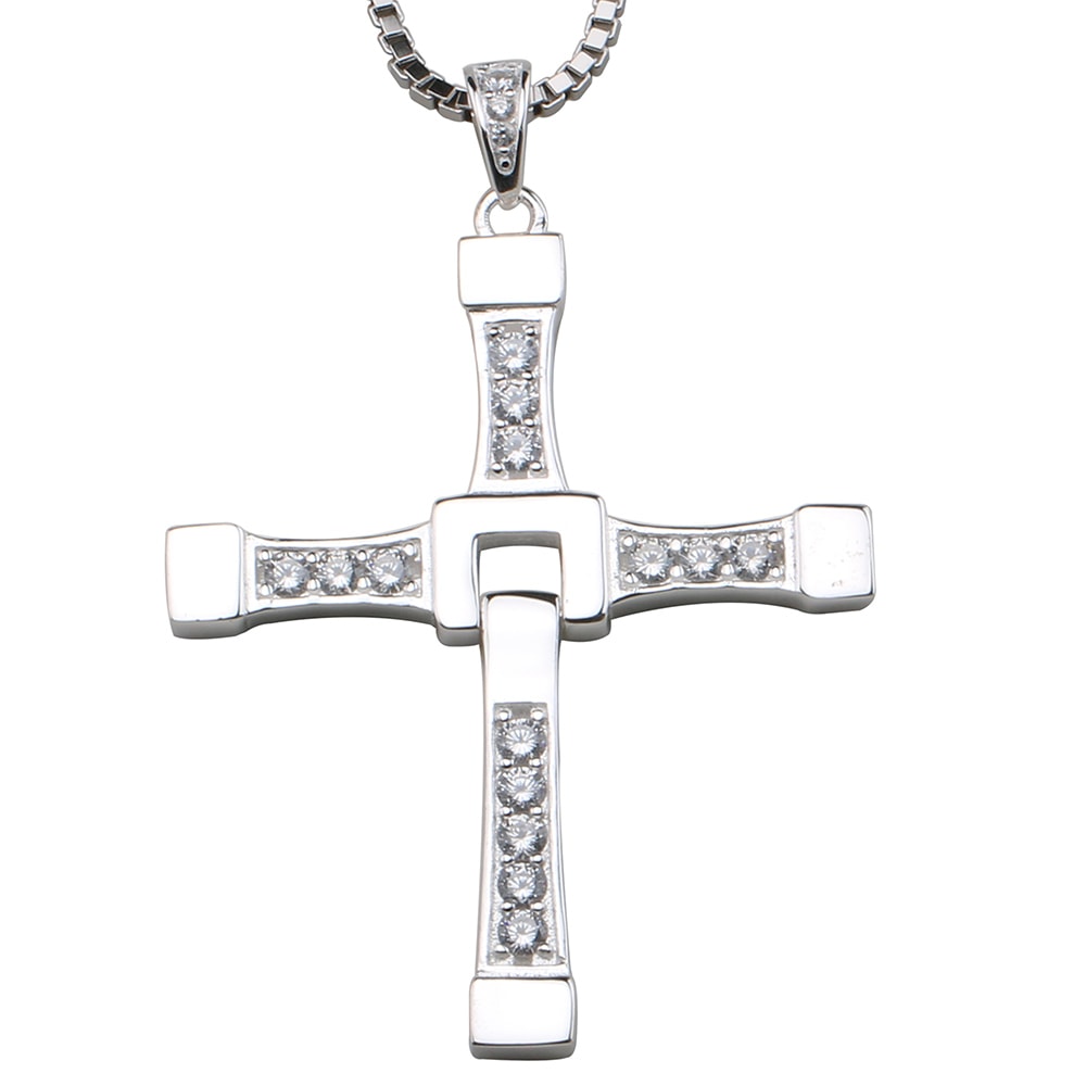 925 キラキラCZクロスネックレス [ns043] 14,053円