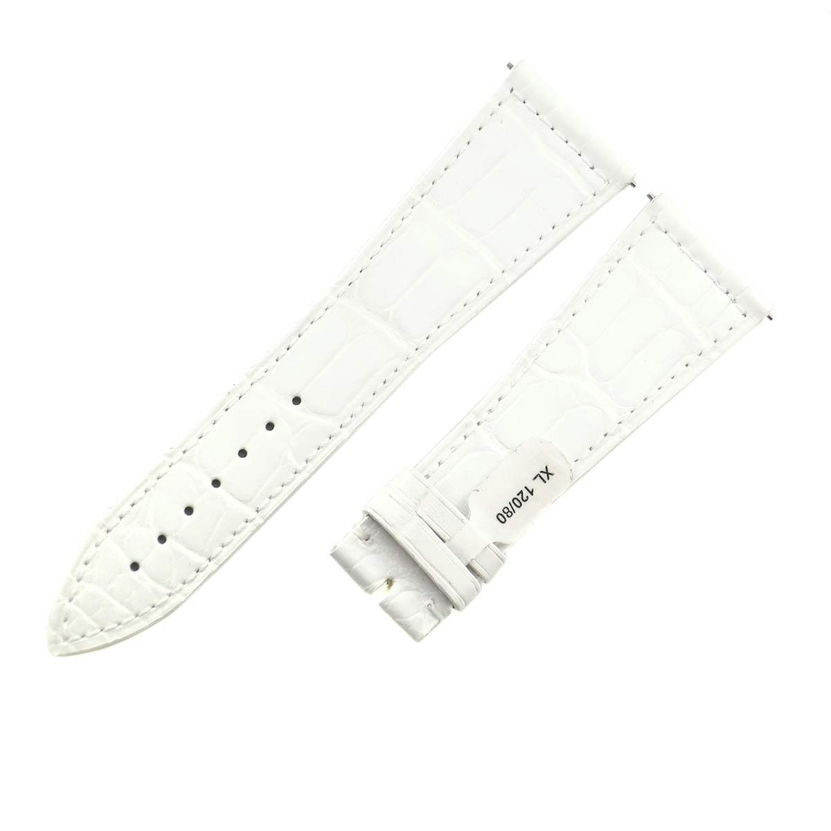 マスタースクエア 6000 H用 クロコバンド メンズ 未使用 純正 替え シャイニー 艶 26mm ホワイト 白 3年保証 21,486円