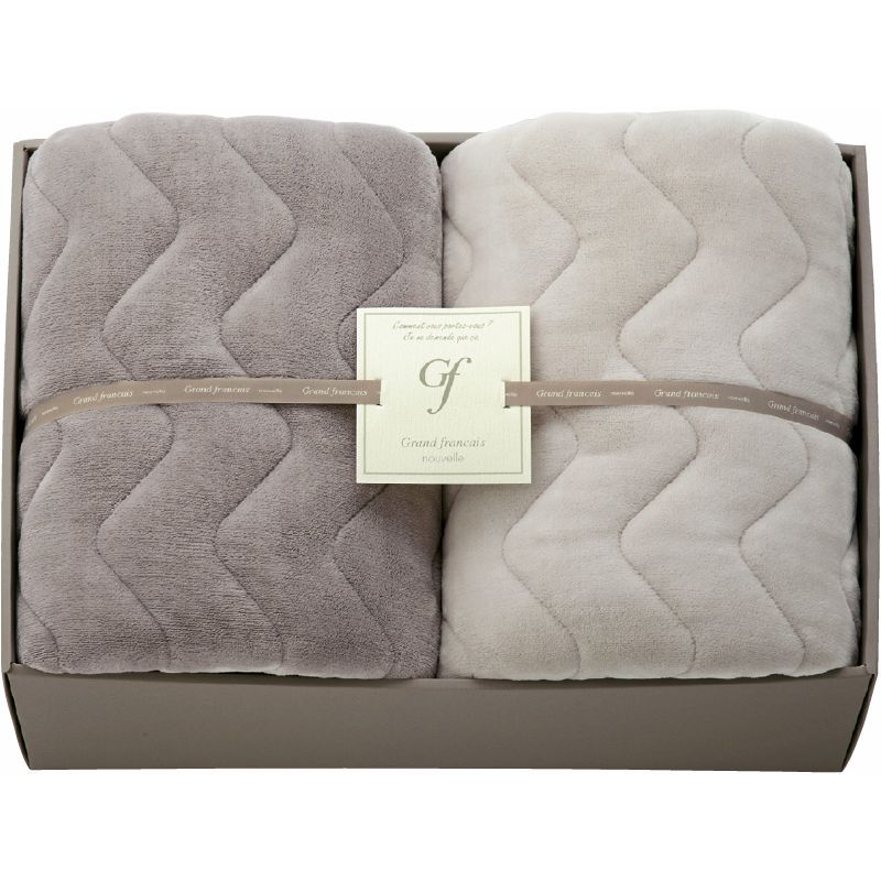 グランフランセヌーベル 吸湿発熱綿入りハイソフトタッチ敷きパッド2P